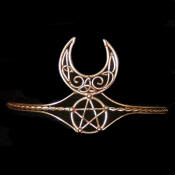 Bronze Circlet - Crescent Moon with Pentacle