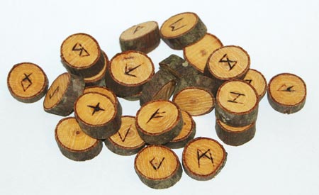 Natural Hickory Wood Rune Set