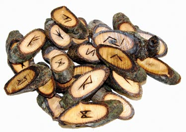 Natural Walnut Wood Rune Set