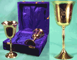 Brass Chalices in Velvet Box - Set of 2 - 6"