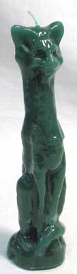 Green Cat Figure / Image Candle