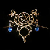 Bronze Circlet - Double Dragon with Pentacle